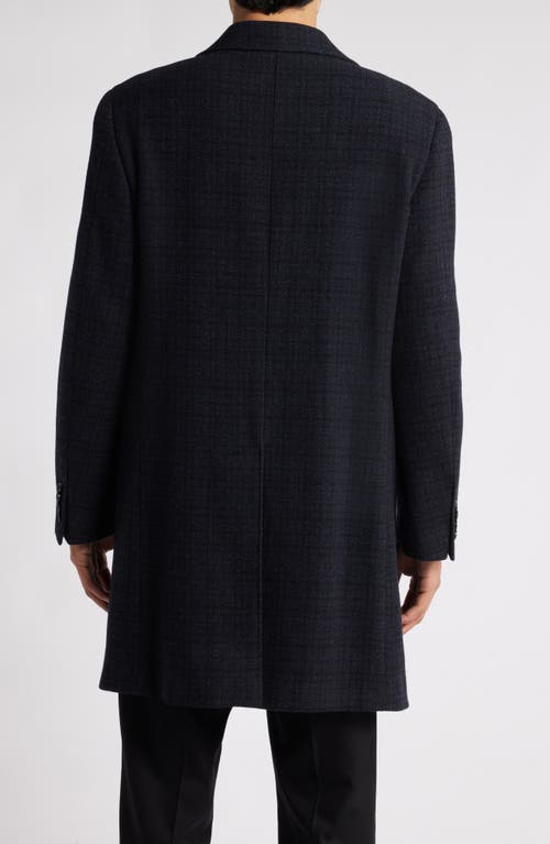 Canali Kei Trim Fit Check Wool & Cashmere Topcoat
