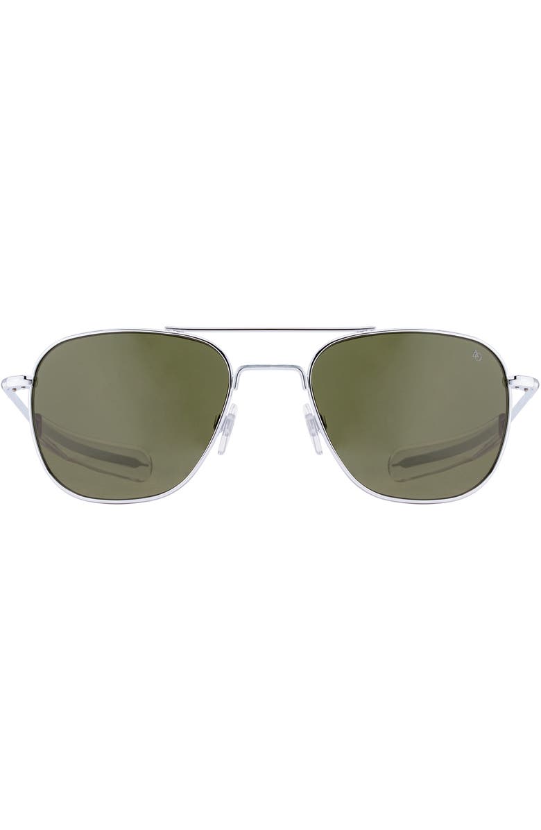 American Optical Original Pilot 57mm Aviator Glass Polarized, Alternate, color, Silver - Gyg-P