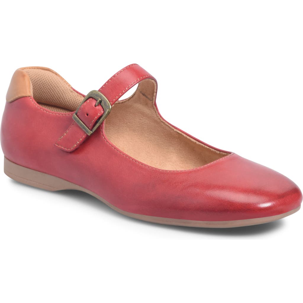 Comfortiva Kaylee Mary Jane Flat In Cherry Red
