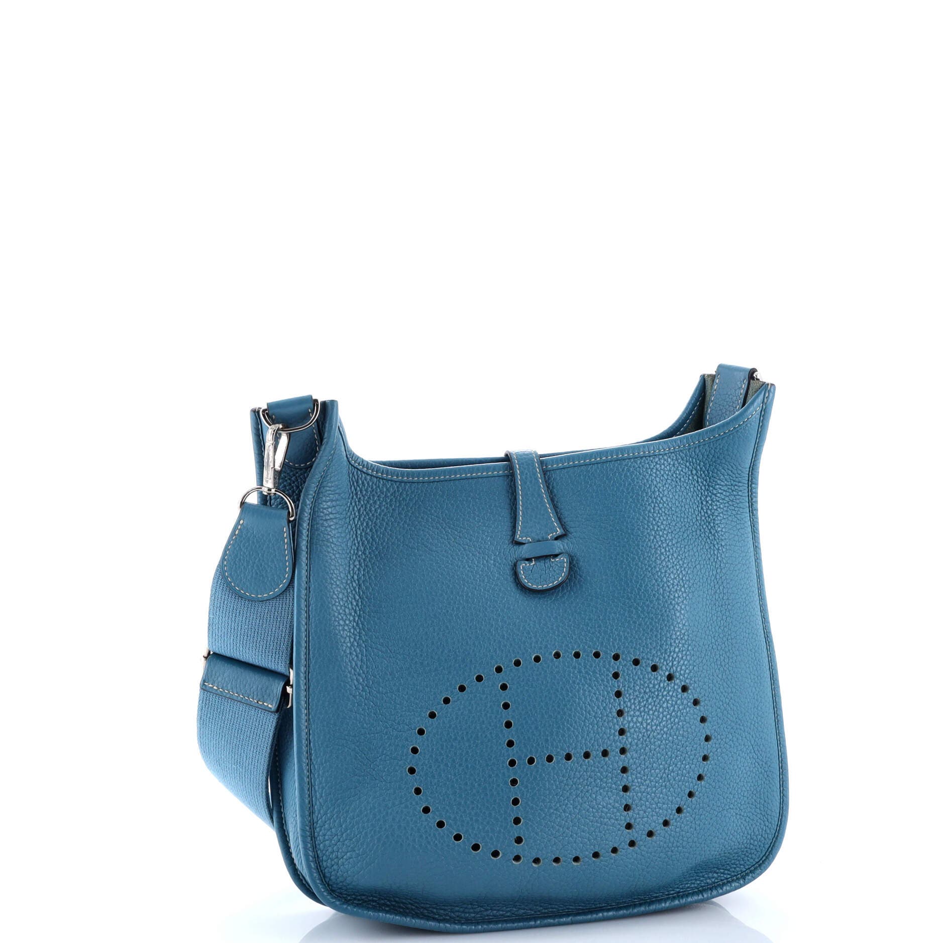 Pre-Owned Hermes Evelyne Bag Gen III Clemence PM, Alternate, color, Blue Jean