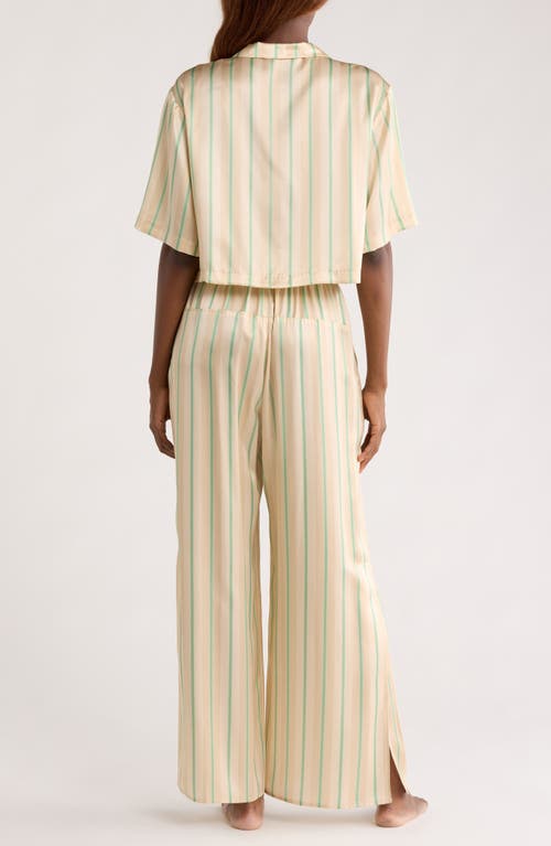 Lunya Washable Silk High Rise Pants Set Pampas Stripe In Yellow