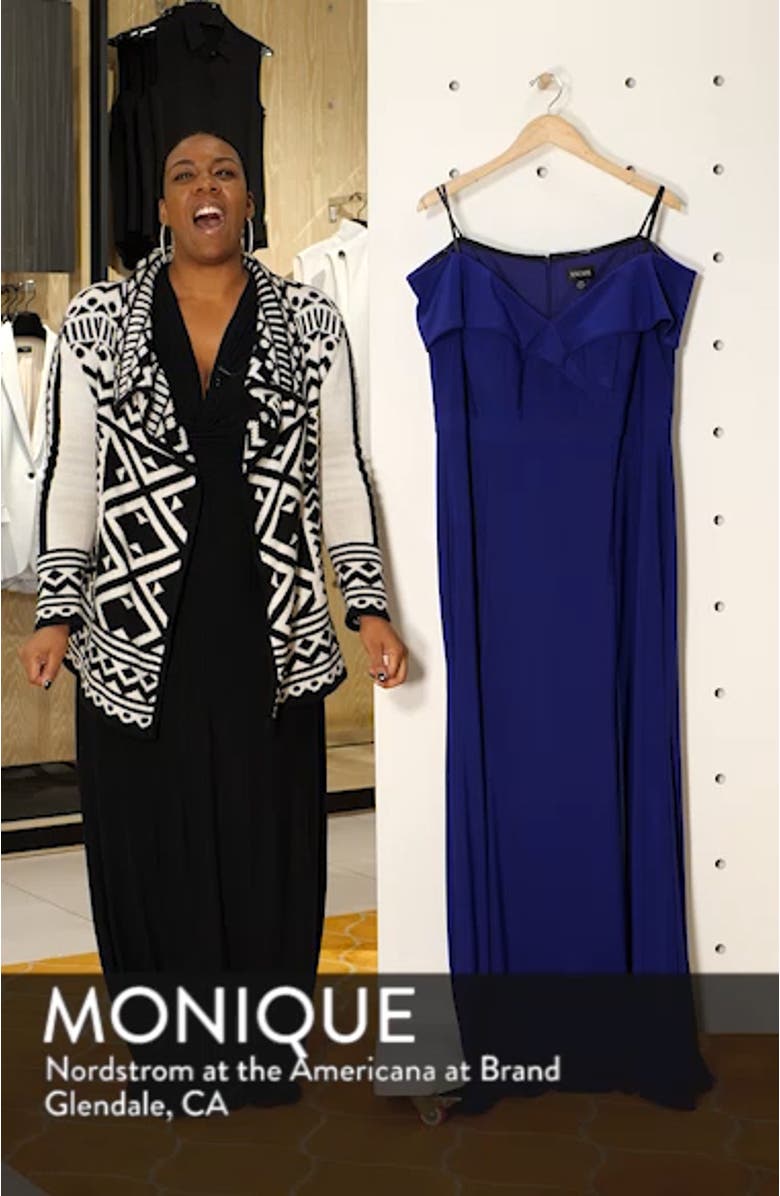 Xscape Off the Shoulder Evening Dress, sales video thumbnail