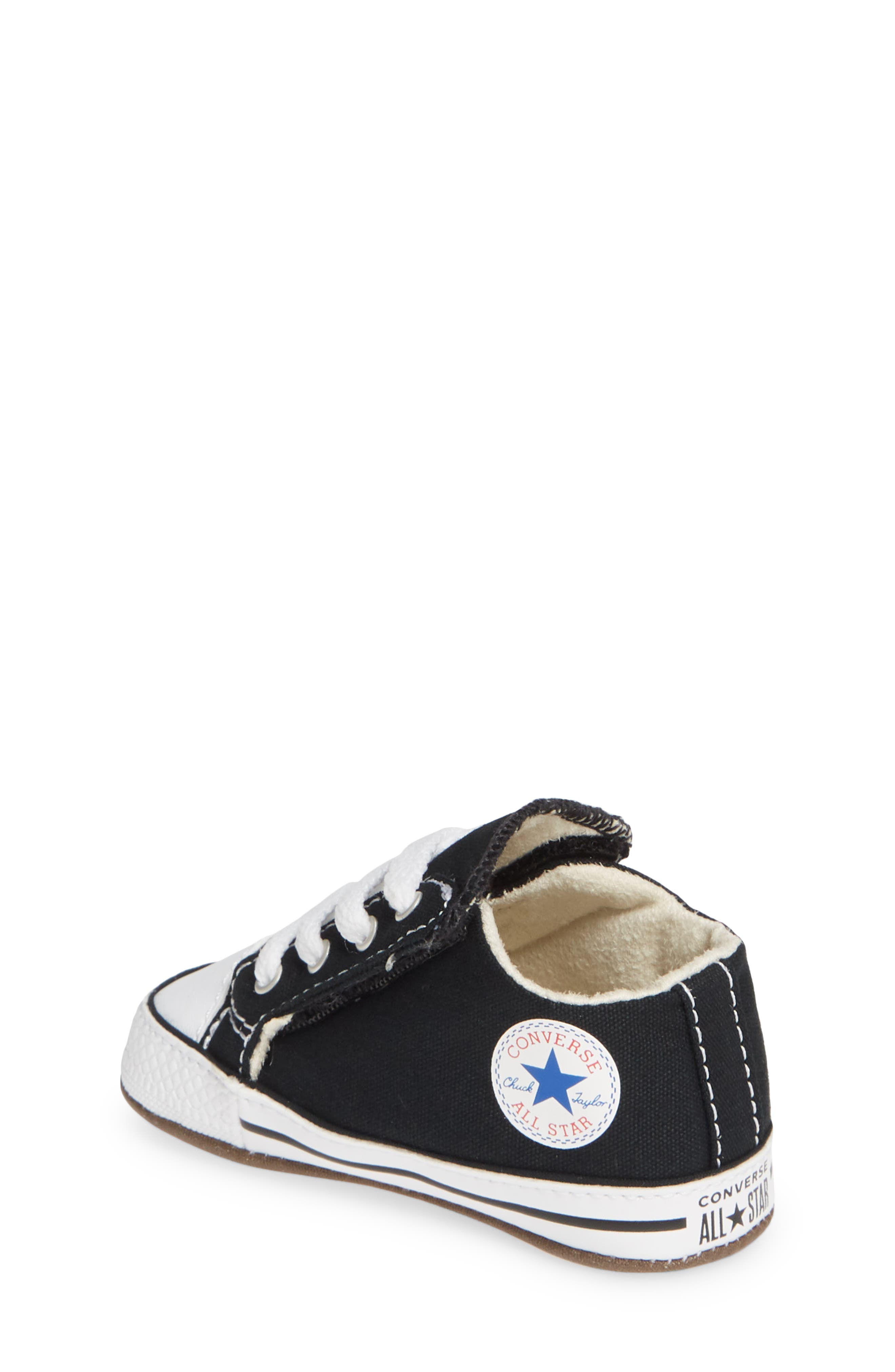 Converse Chuck Taylor<sup
®</sup
 All Star<sup
®</sup
 Cribster Canvas Crib Shoe, Alternate, color, Black/Natural Ivory/White