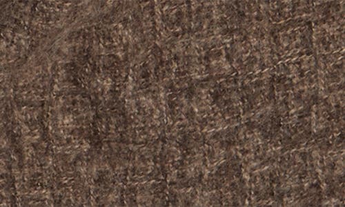 Saachi Triangle Knit Trim Shawl In Brown