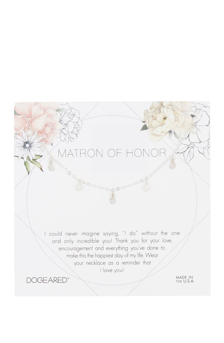 Dogeared Sterling Silver Matron Of Honor Necklace, Main, color,