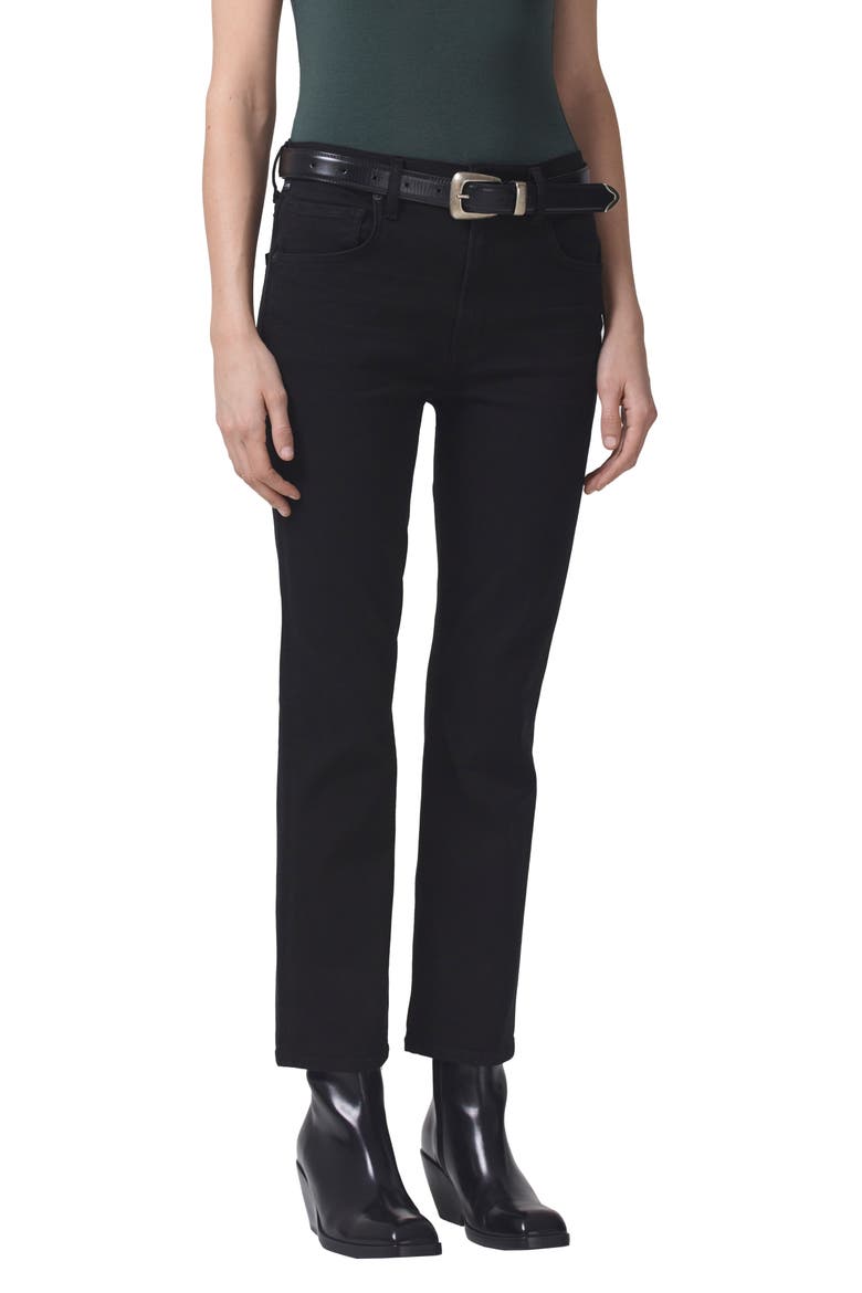 Isola Straight Leg Crop Jeans, Alternate, color, PLUSH BLACK