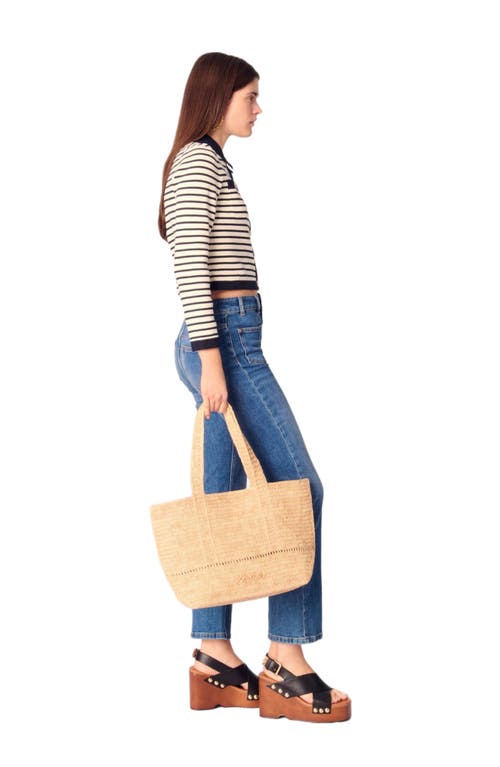 Maje Womens Bleus Cropped Stripe Ribbed-knit Cardigan In Multi