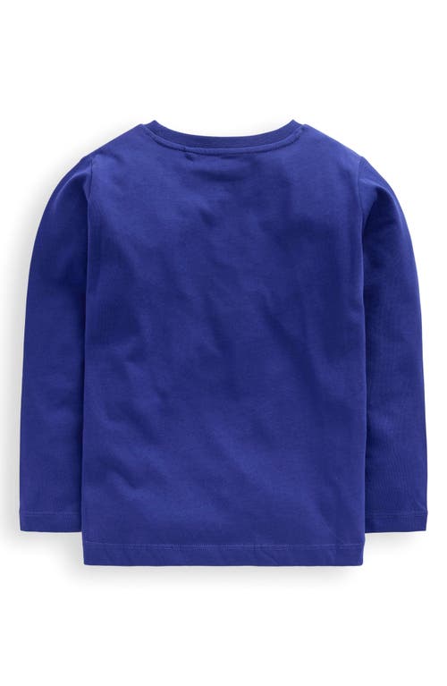 Mini Boden Kids' Vehicles Long Sleeve Cotton Graphic T-shirt In Blue
