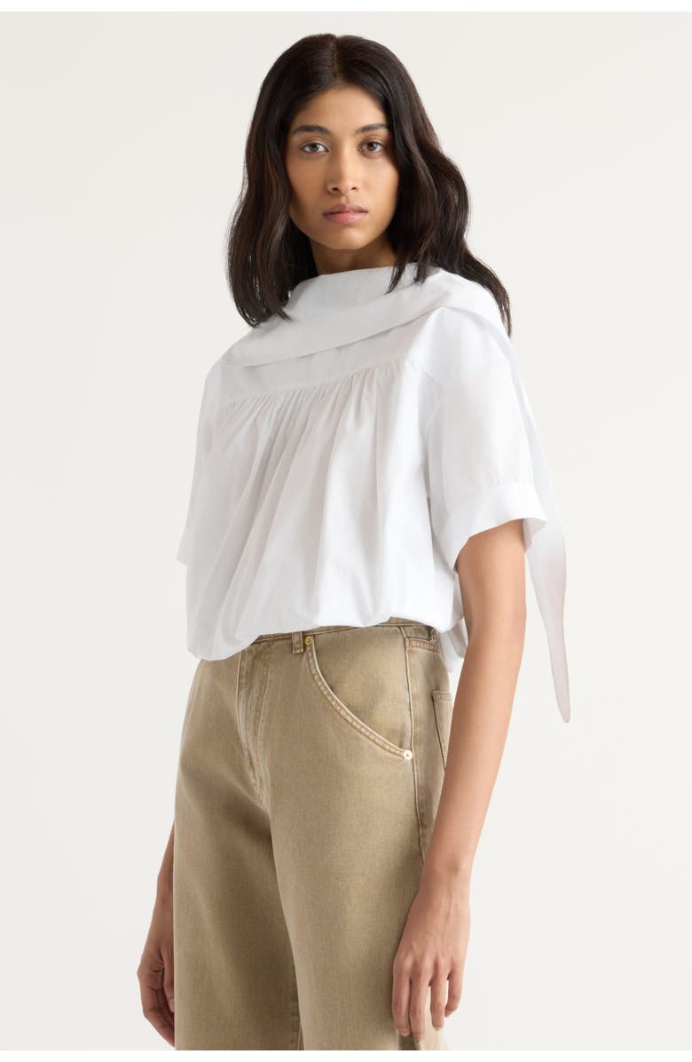 Modern Citizen Bronte Foldover Scarf-Neck Tunic Top, Main, color, White