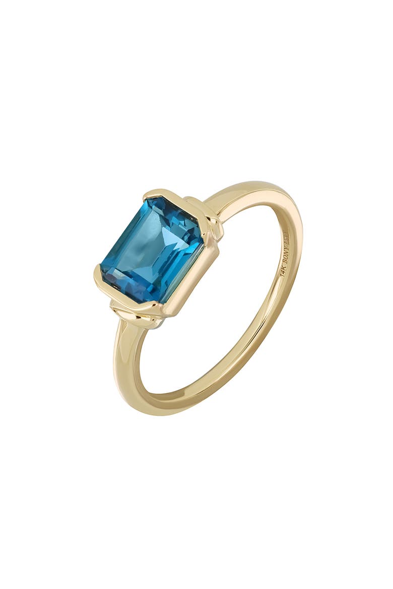 14k Gold London Blue Topaz Ring, Main, color, 18K YELLOW GOLD