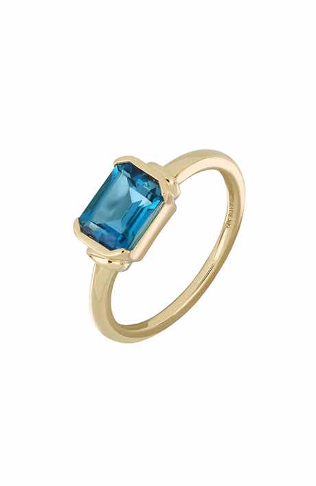 14k Gold London Blue Topaz Ring
