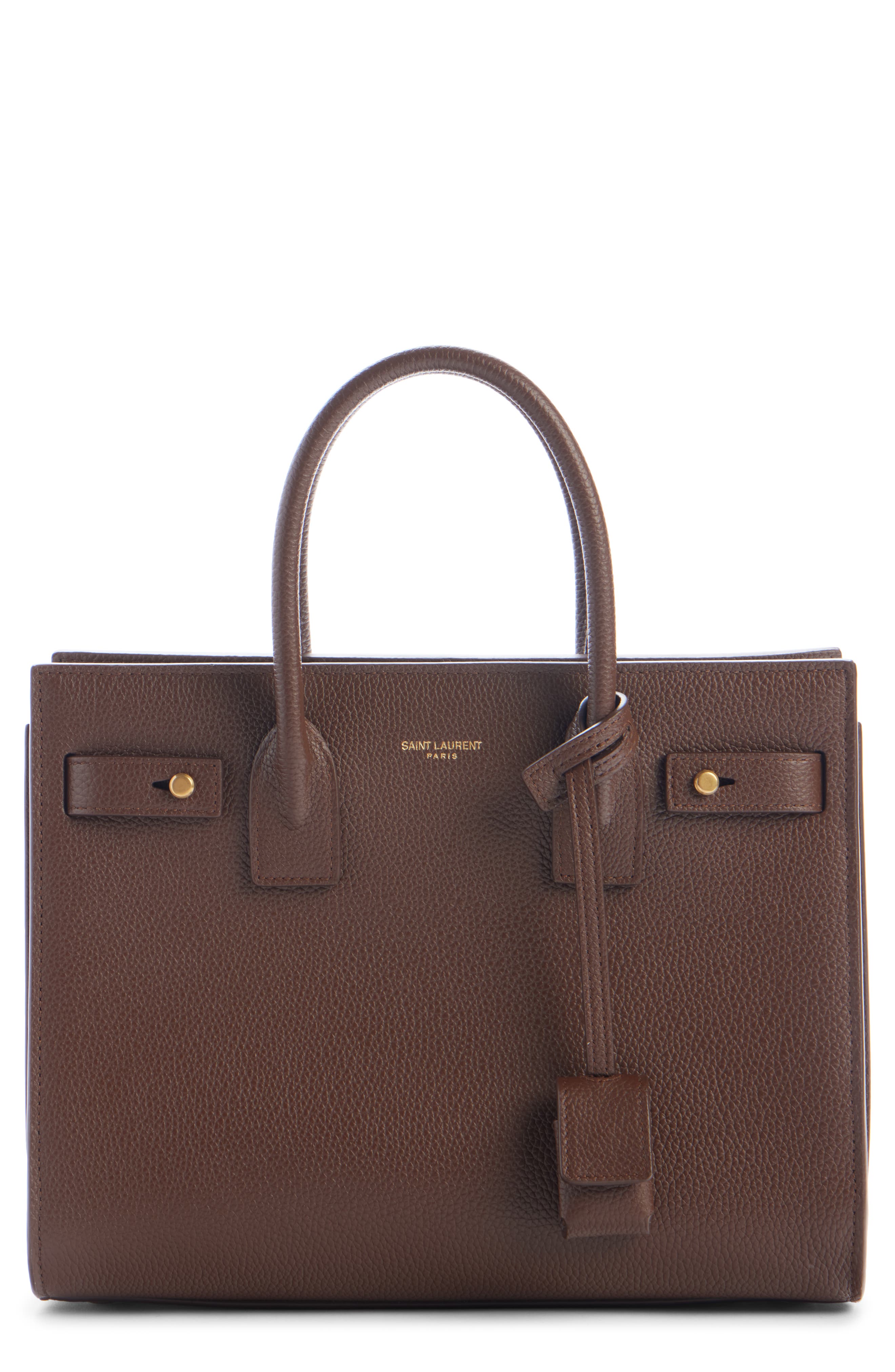 Saint Laurent Baby Sac de Jour Grained Leather Top Handle Bag, Main, color, 