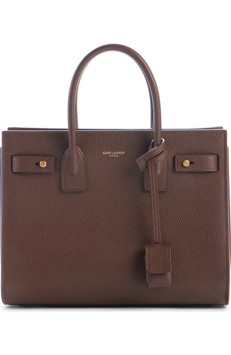 Saint Laurent Baby Sac de Jour Grained Leather Top Handle Bag, Main, color,