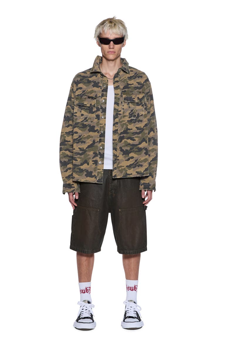 Vulture Camo Print Shirt, Alternate, color, GREEN