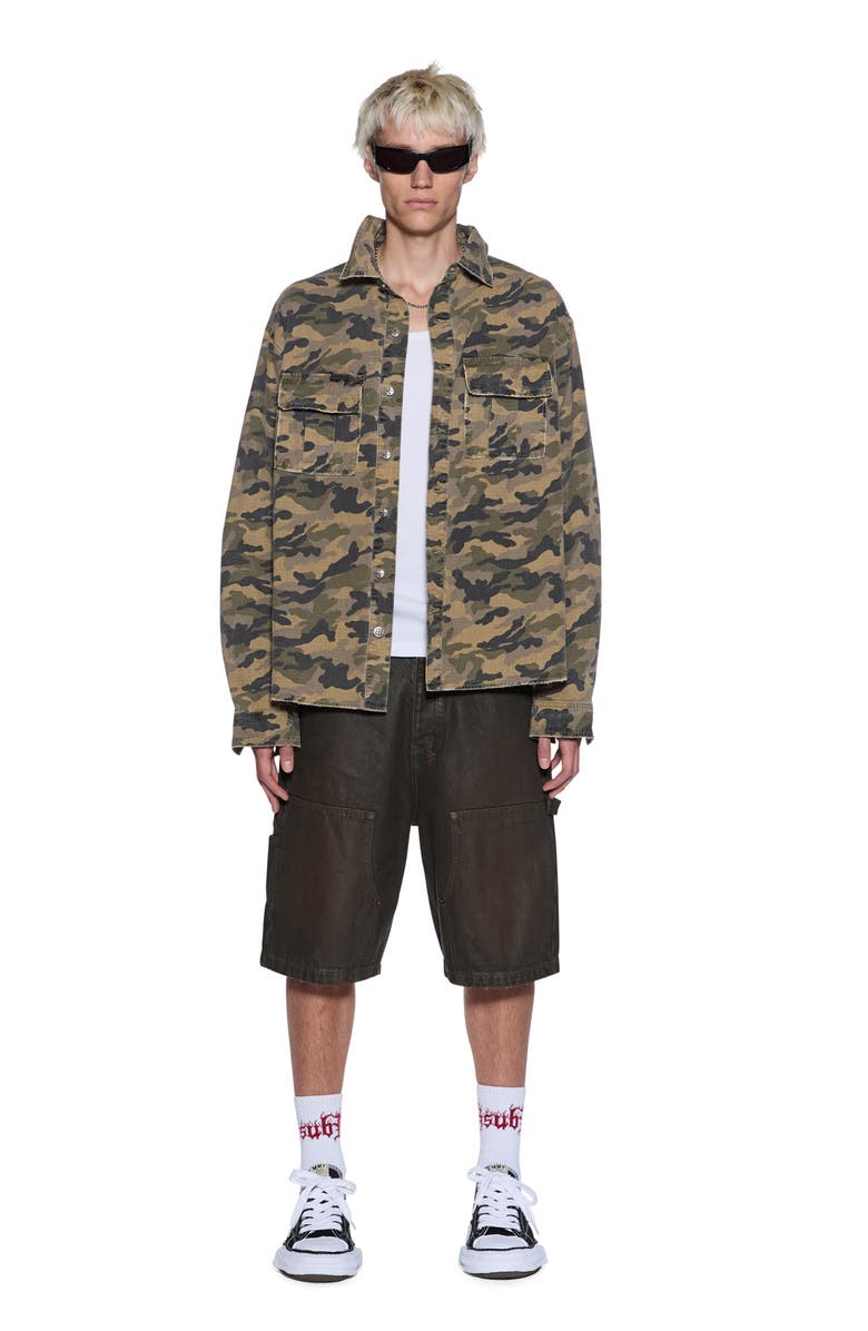Ksubi Vulture Camo Print Shirt, Alternate, color, Green