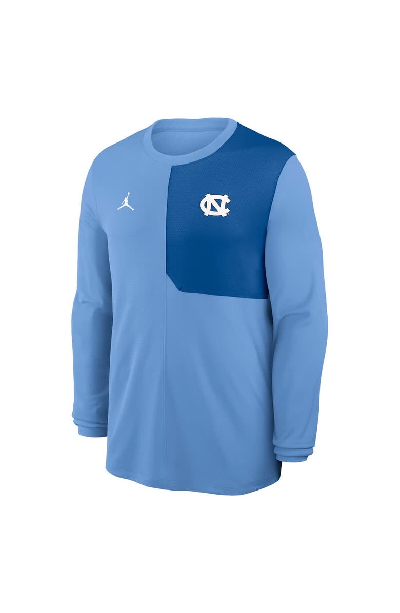Jordan Brand Men's Jordan Brand Carolina Blue North Carolina Tar Heels 2025 Sideline Coach UV Performance Long Sleeve T-Shirt, Alternate, color, Light Blue