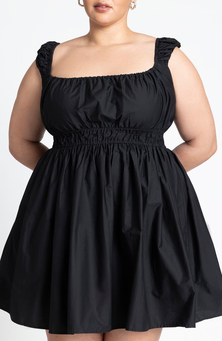 ELOQUII Cotton Poplin Minidress, Alternate, color, 