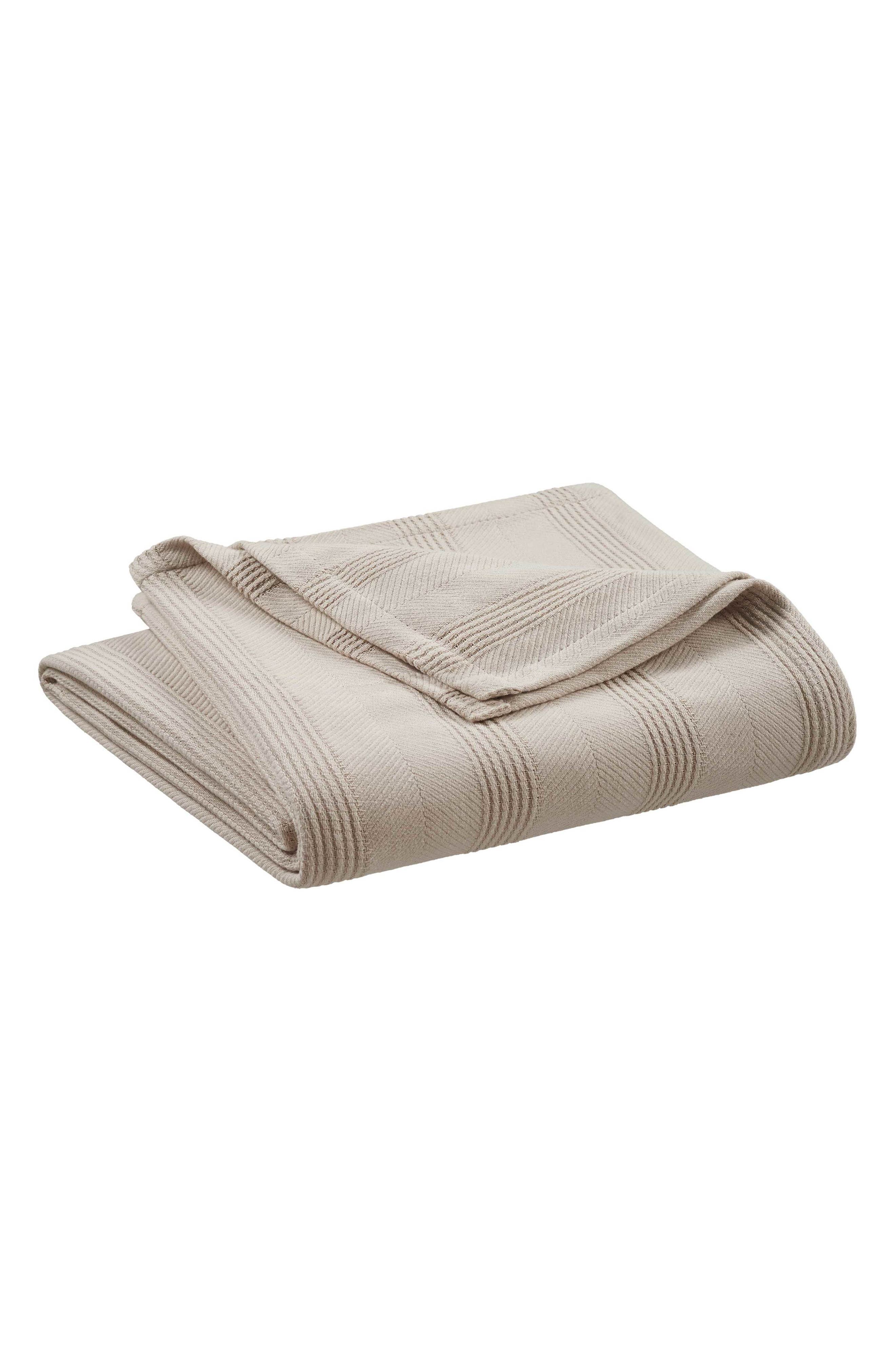Vellux Textured Cotton Throw Blanket In Brown