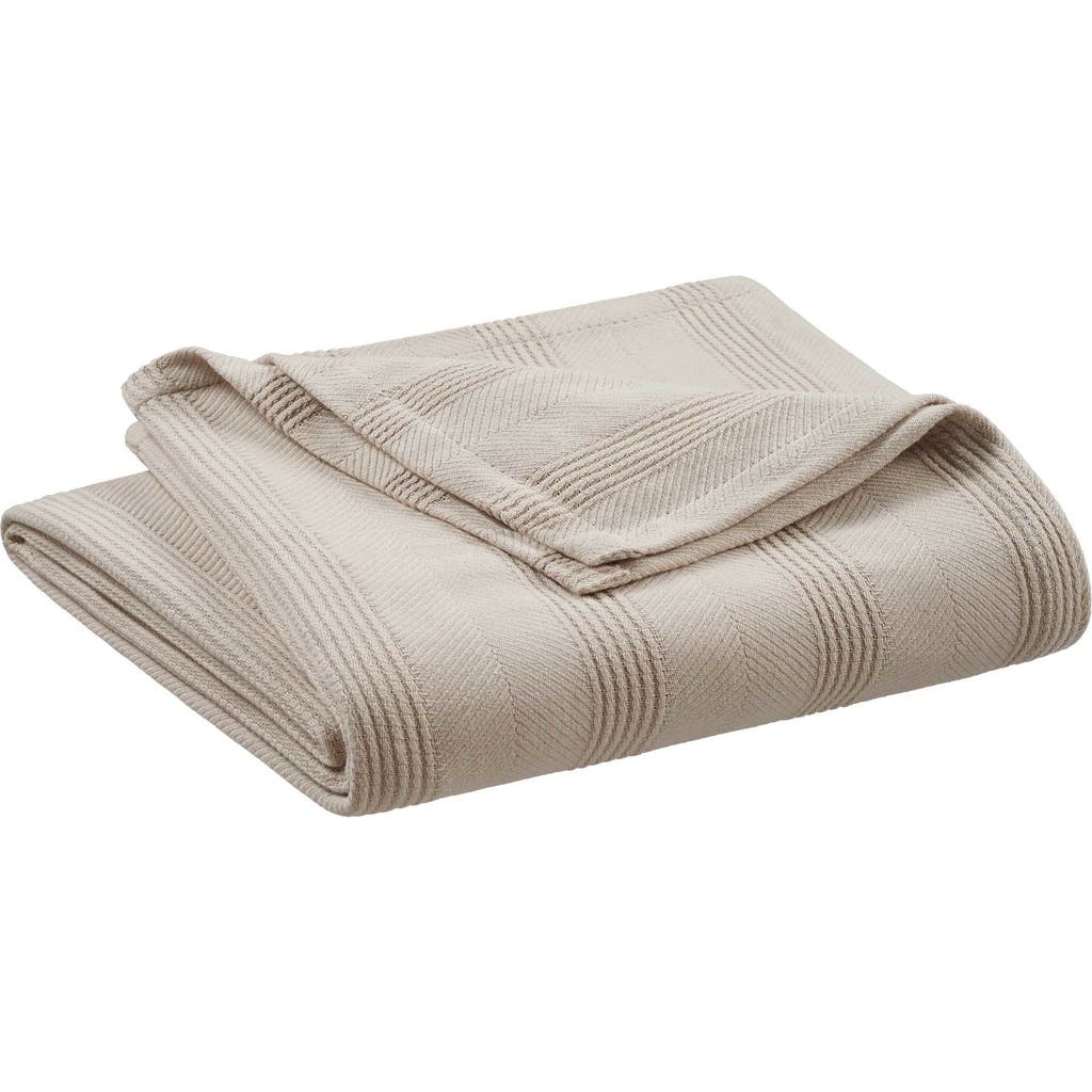 Vellux Textured Cotton Throw Blanket In Brown