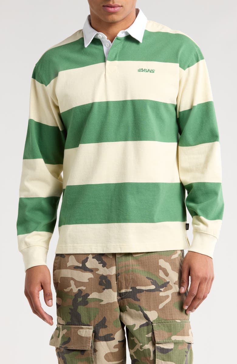 Vans Ward Stripe Rugby Knit Long Sleeve Polo, Main, color, 