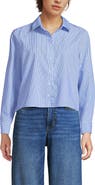 Lands' End No Iron Boxy Cropped Shirt