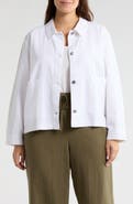 Eileen Fisher Classic Collar Organic Cotton & Organic Linen Jacket