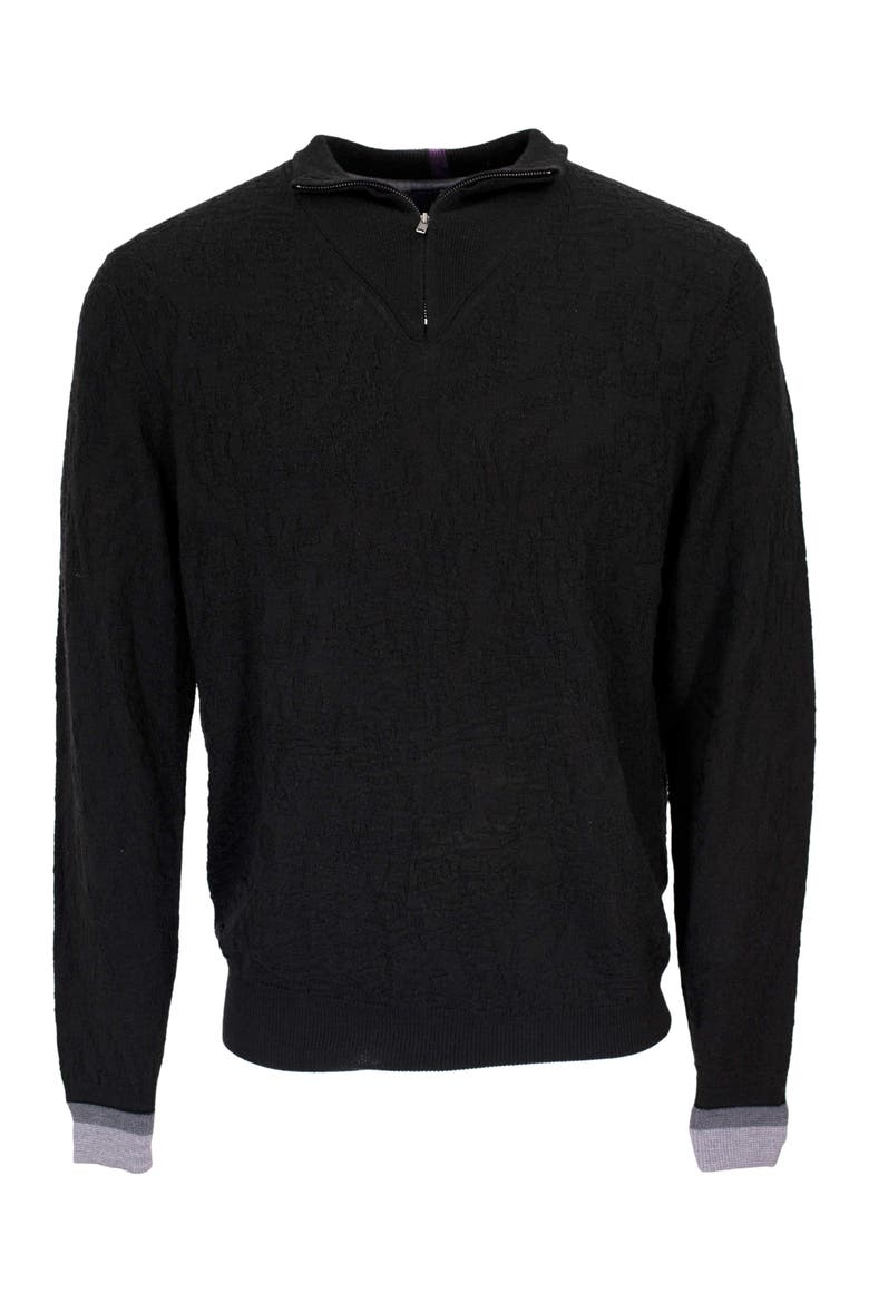 Quinn Quarter Zip Merino Wool Sweater, Main, color, Black