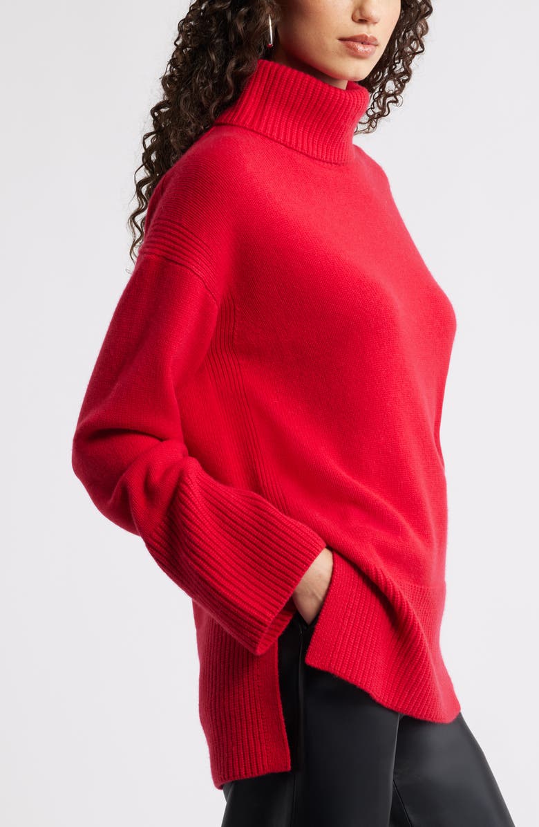 Nordstrom Wool & Cashmere Turtleneck Sweater, Alternate, color, Red Lychee