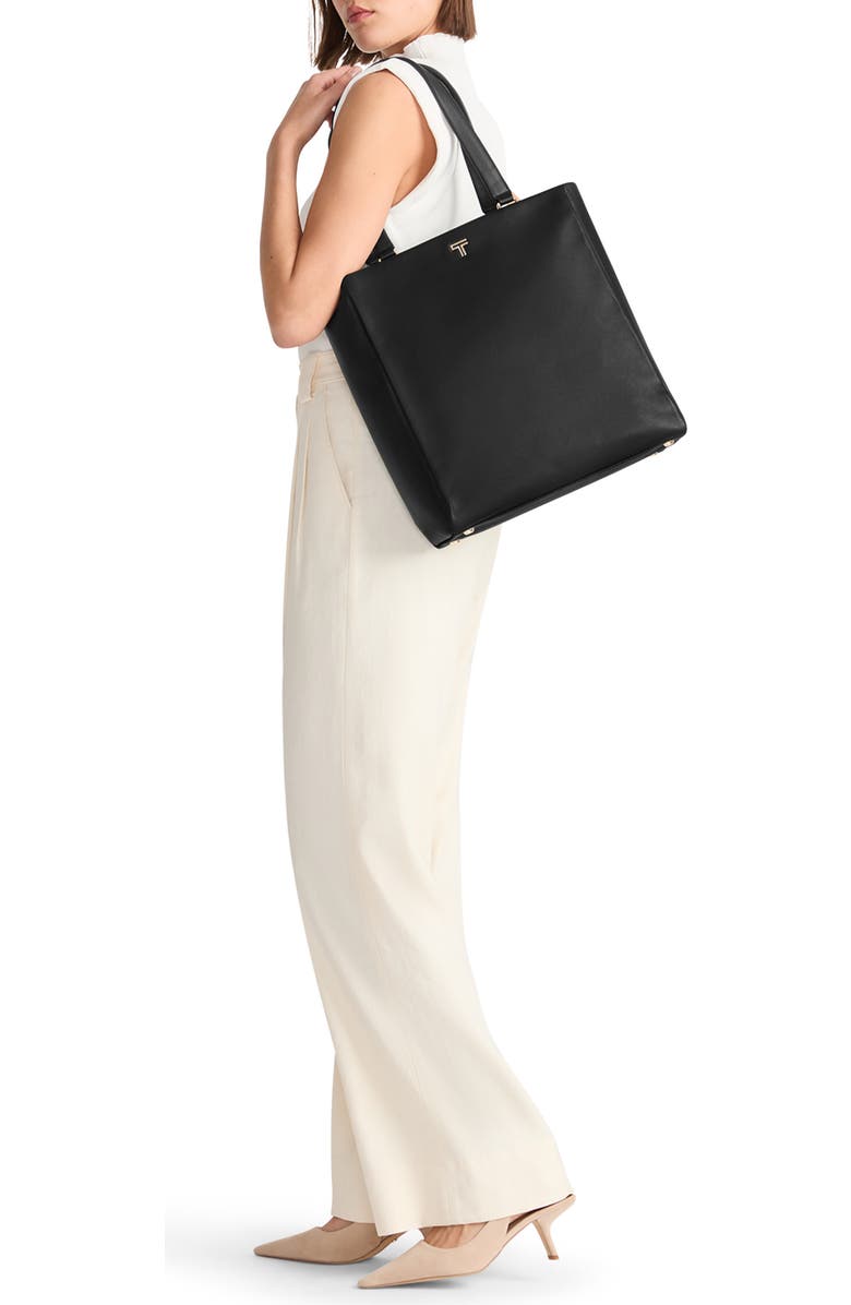 TUMI Vail North/South Leather Tote, Alternate, color, Black/ Light Gold