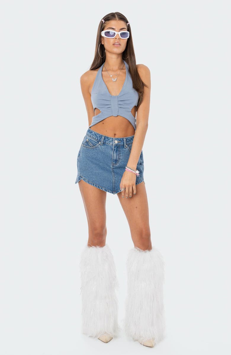 EDIKTED Butterfly Cutout Halter Crop Top, Alternate, color,