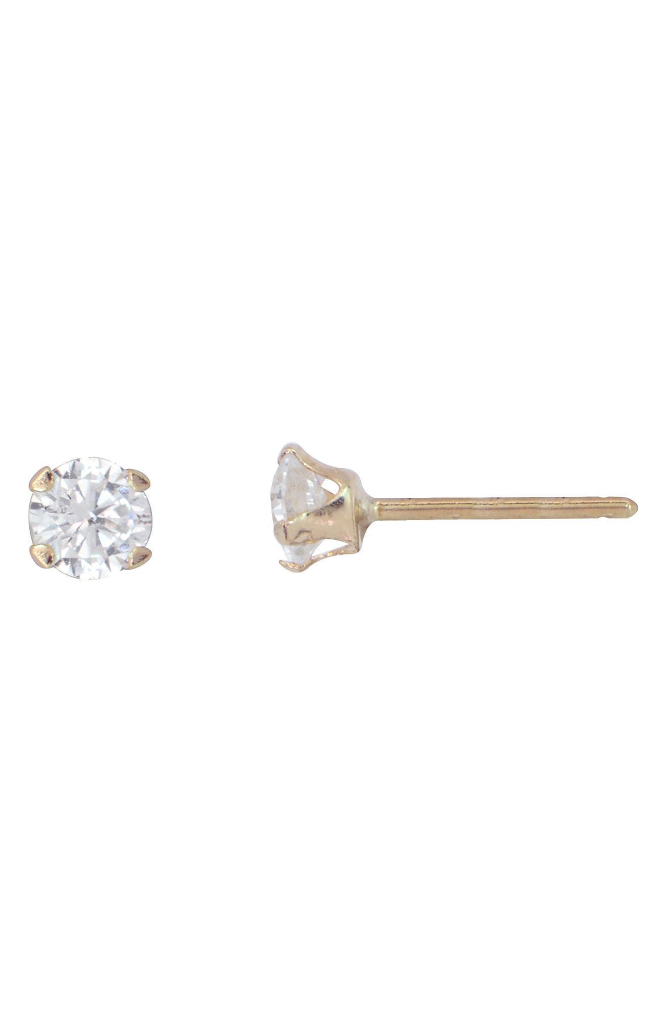 CANDELA JEWELRY 14K Yellow Gold CZ 6mm Stud Earrings