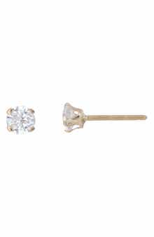 CANDELA JEWELRY 14K Yellow Gold CZ 6mm Stud Earrings