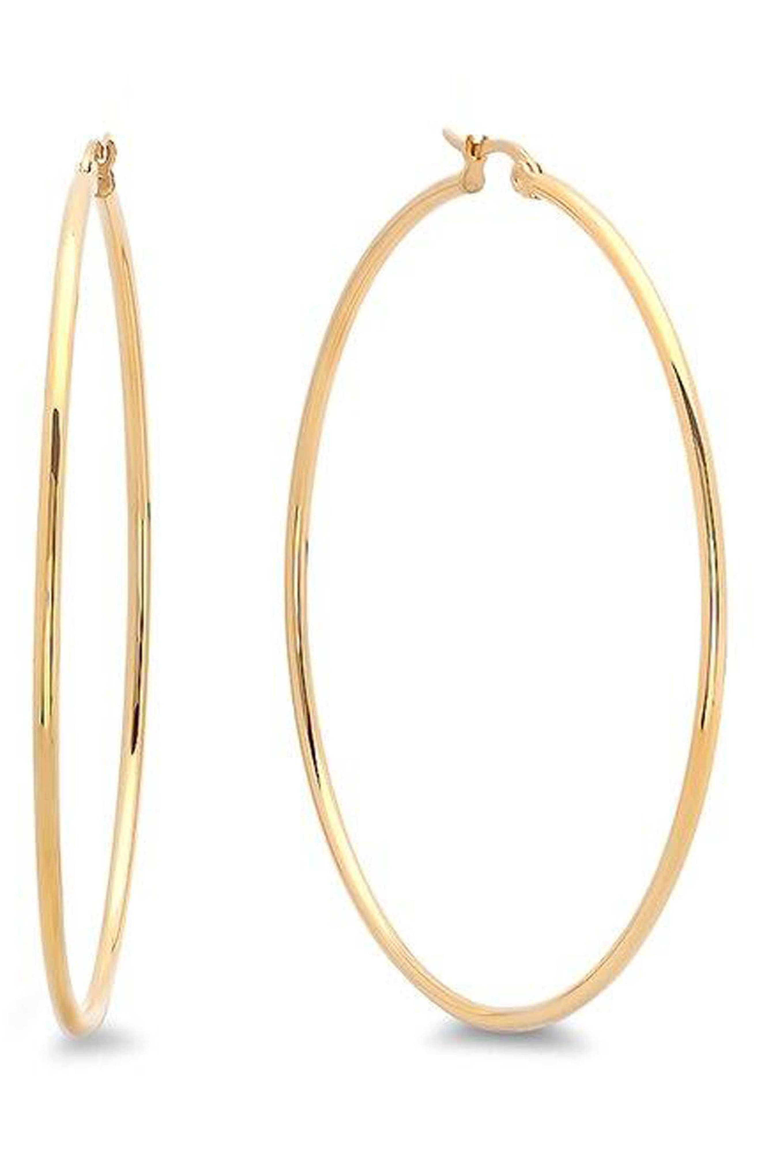 18k Gold Plate Hoop Earrings