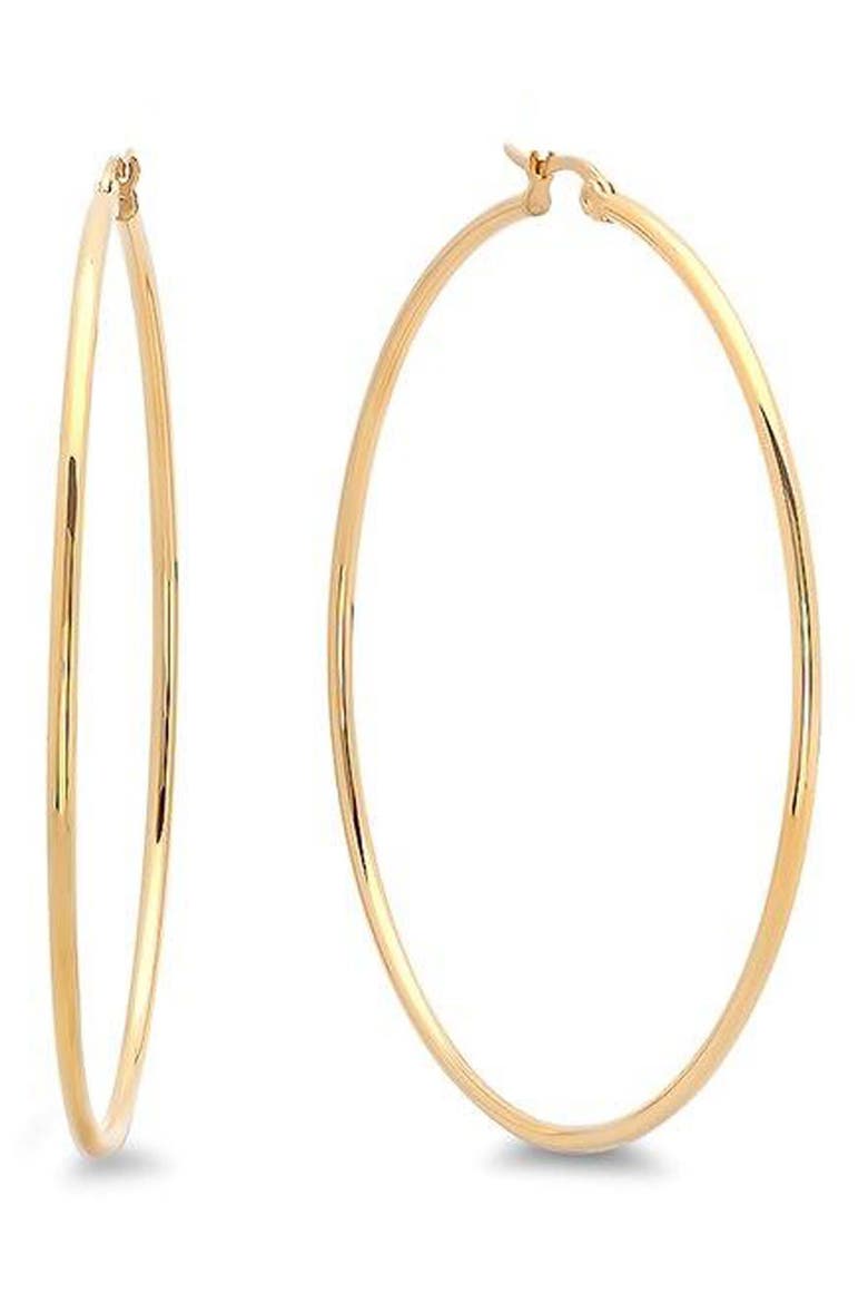 18k Gold Plate Hoop Earrings, Main, color, GOLD