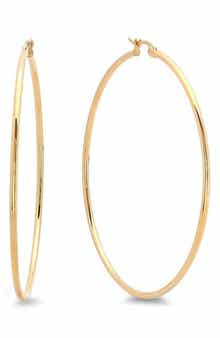 18k Gold Plate Hoop Earrings