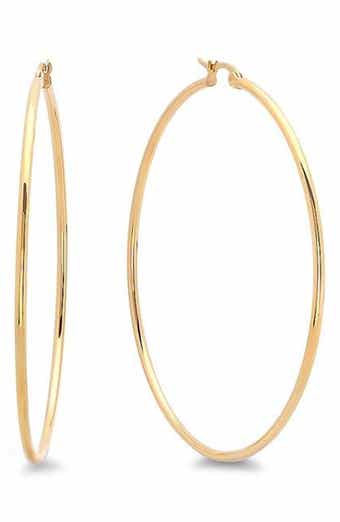 18k Gold Plate Hoop Earrings
