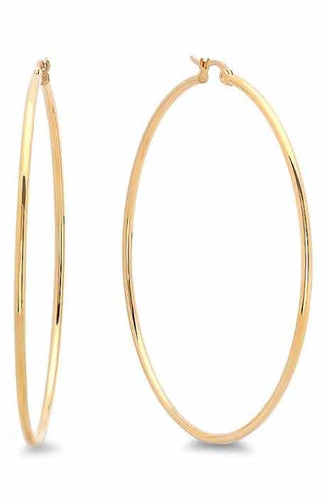 18k Gold Plate Hoop Earrings