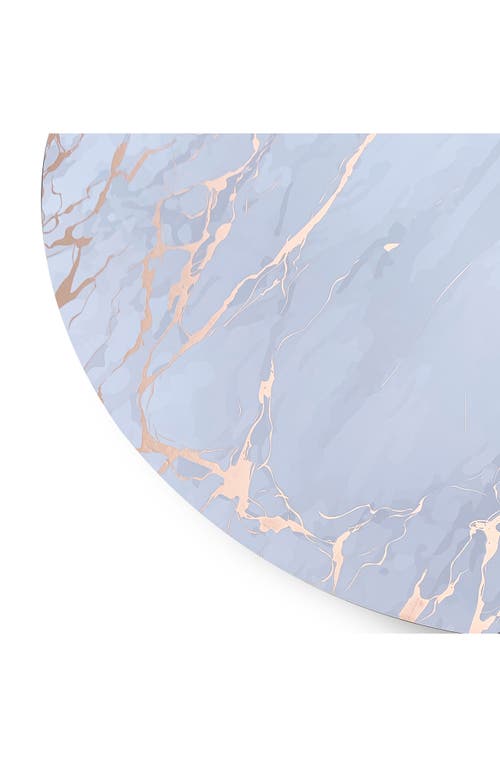 Dainty Home Marble Print 16-piece Placemat & Coaster Set In Blue