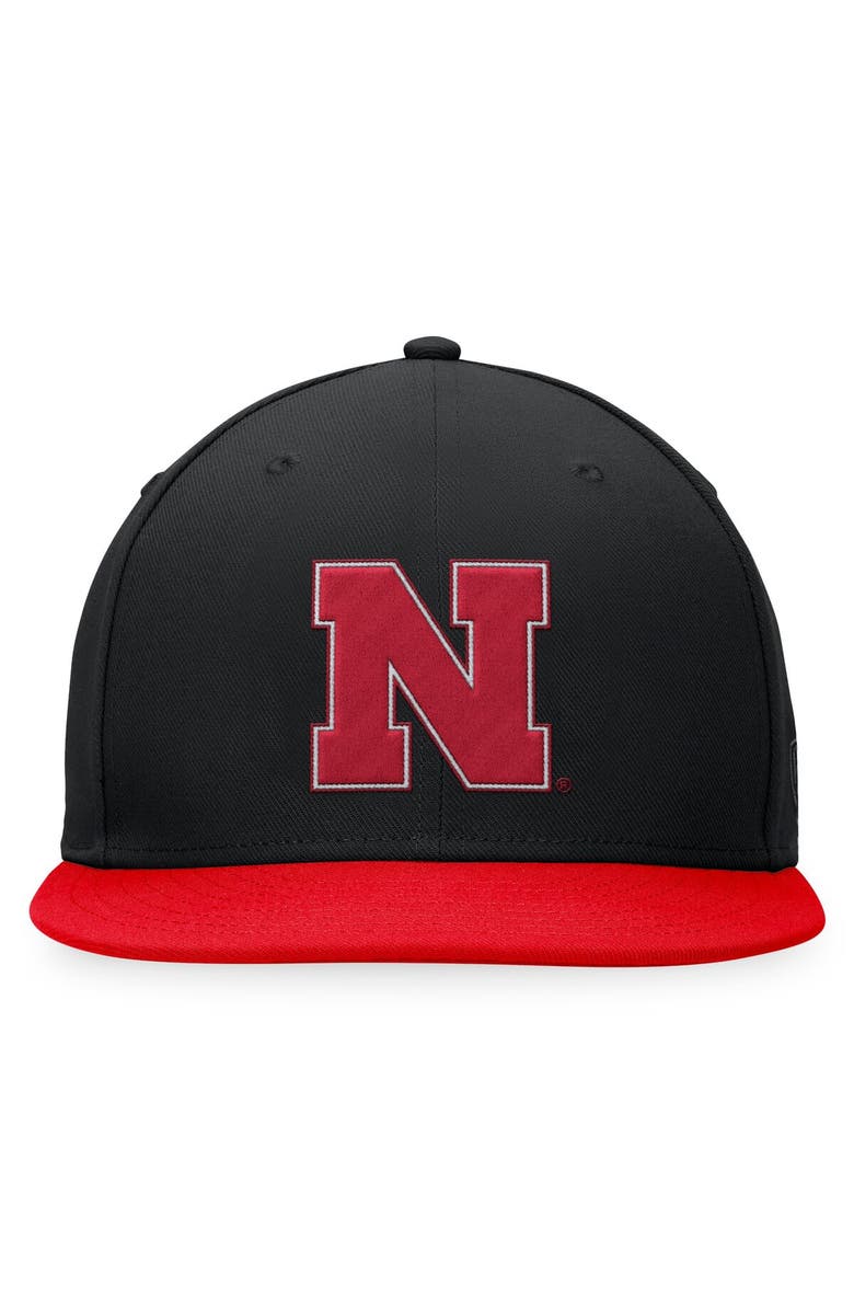 TOP OF THE WORLD Men's Top of the World Black Nebraska Huskers Fitted Hat, Alternate, color, Black