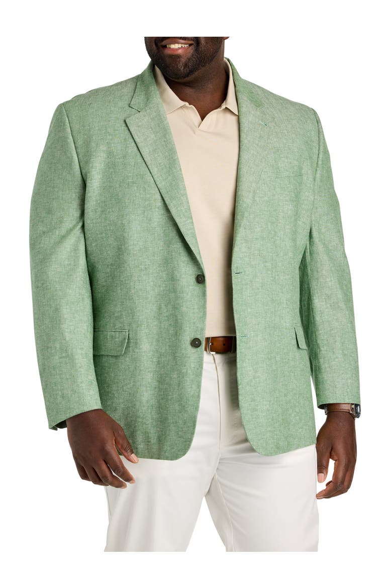 Big & Tall Jacket-Relaxer Linen-Blend Sport Coat V2, Main, color, GREEN