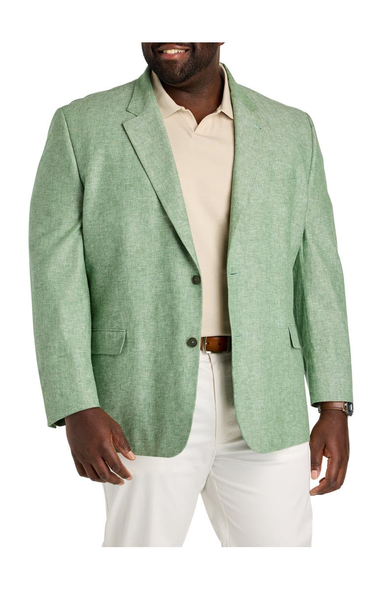 Oak Hill by DXL Big & Tall Jacket-Relaxer Linen-Blend Sport Coat V2, Main, color, Green