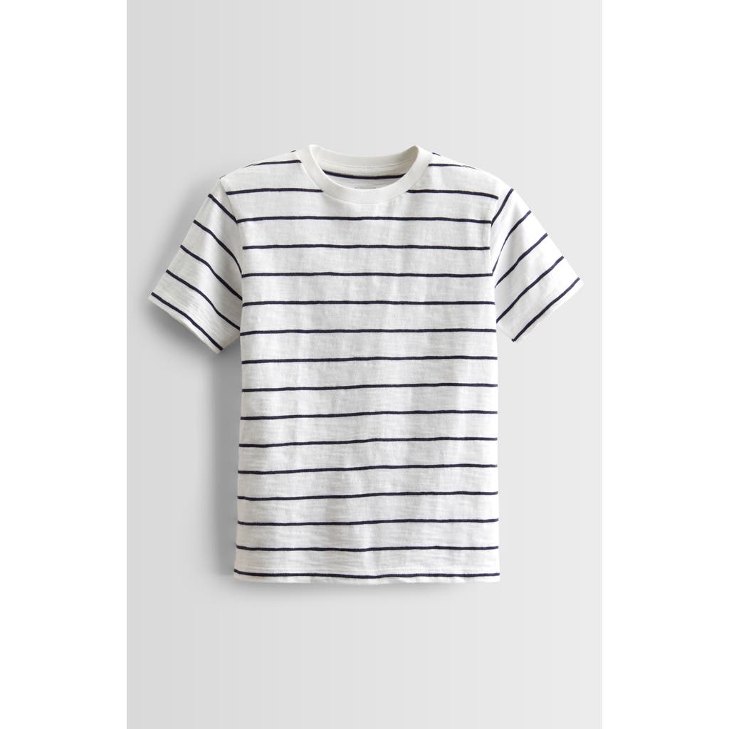 Nordstrom Kids' Stripe Cotton T-shirt In White- Navy Agatha Stripe