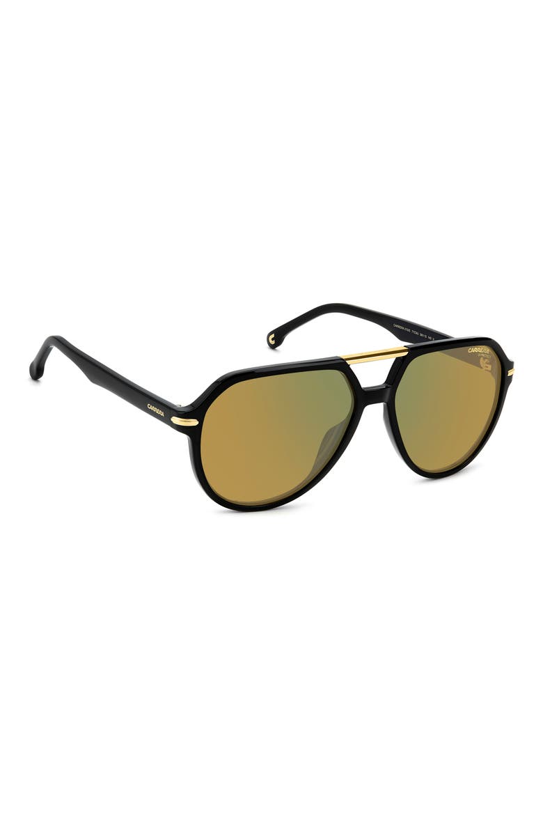 Sport 59mm Pilot Sunglasses, Alternate, color, BLACK / YELLOW GREEN
