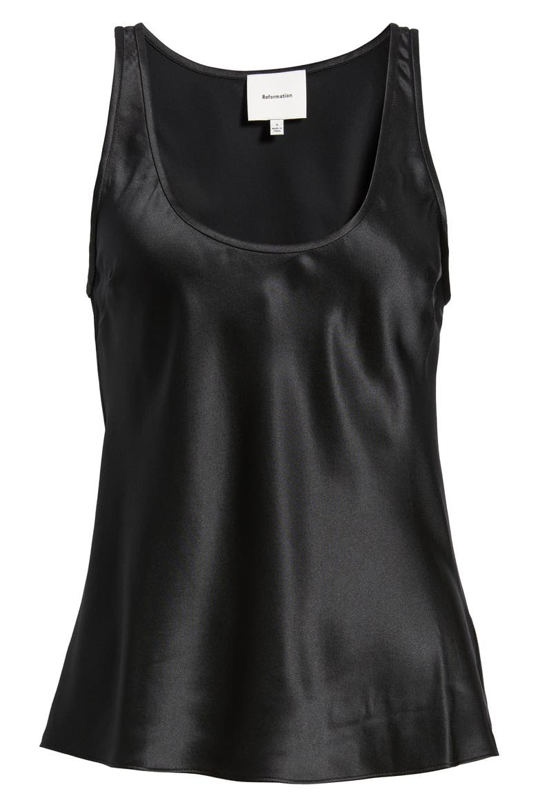 Veya Sleeveless Silk Top, Alternate, color, BLACK