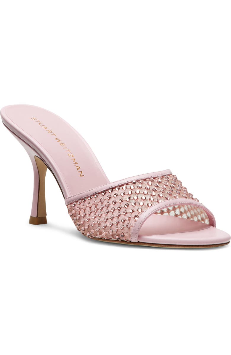 Stuart Weitzman Bareitall Shine Mesh Sandal, Main, color, Pink Marshmallow