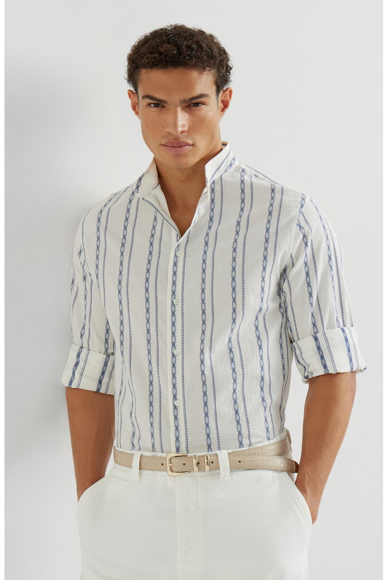 Mandarin collar shirt, Alternate, color, White