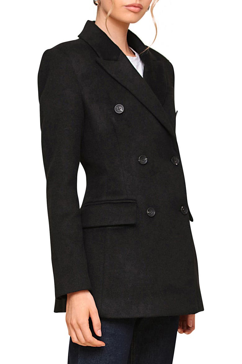 Hourglass Blazer Coat, Alternate, color, BLACK
