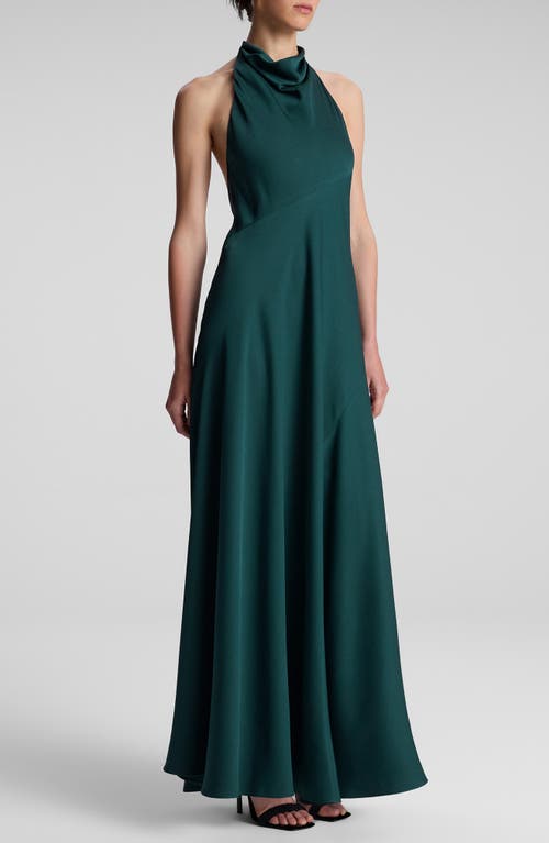 A.l.c . Sara Halter Satin Maxi Dress In Malachite