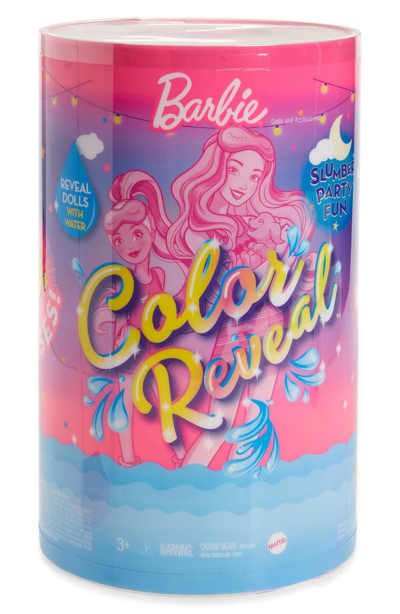 Mattel Barbie<sup>®</sup> Color Reveal Slumber Party Set with 50 Surprises, Main, color,