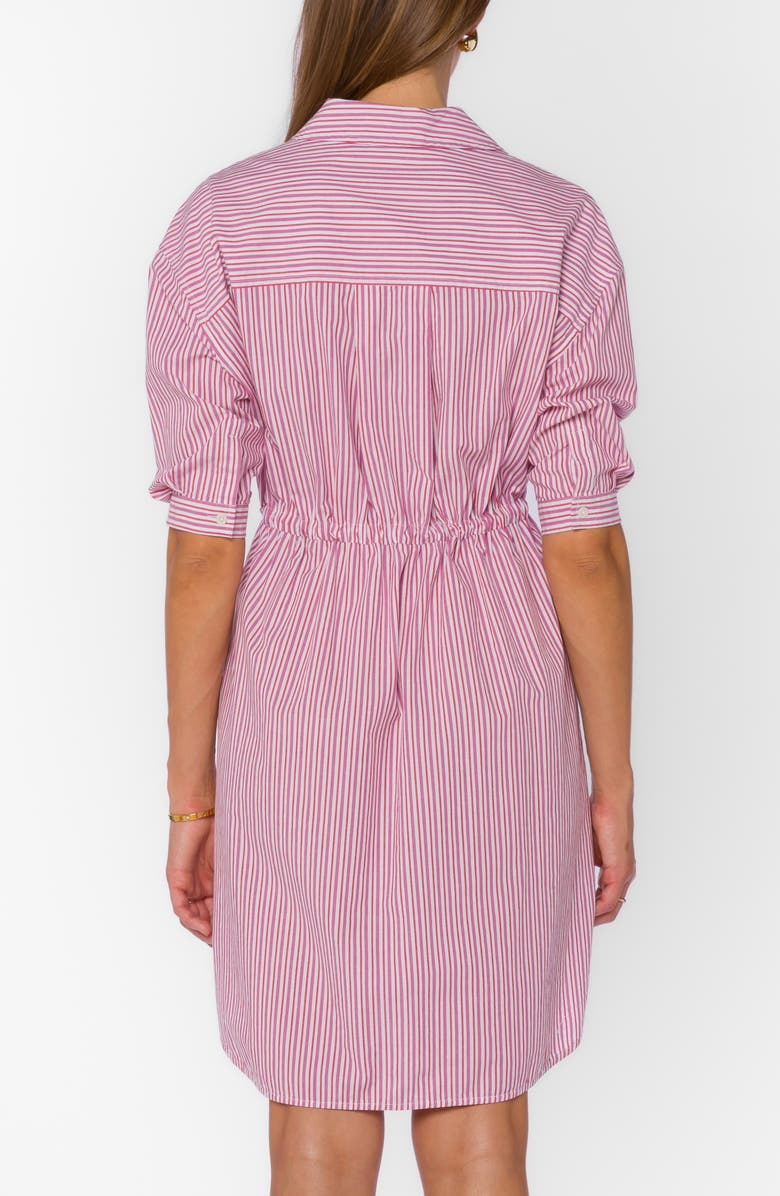 VELVET HEART Stripe Drawstring Waist Shirtdress, Alternate, color, Cosmic Pink Stripe